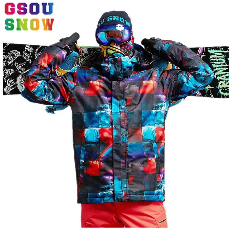 

GSOU SNOW Winter Outdoor Men's Ski Jackets windproof Skiing Suits Waterproof Snowboard Jackets Breathable keep warm Snow Coats