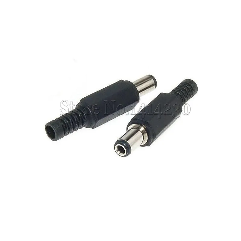 2024 Hot Sales 5 Pcs Black 2.1mm x 5.5mm DC Power Male Plug Jack Adapter