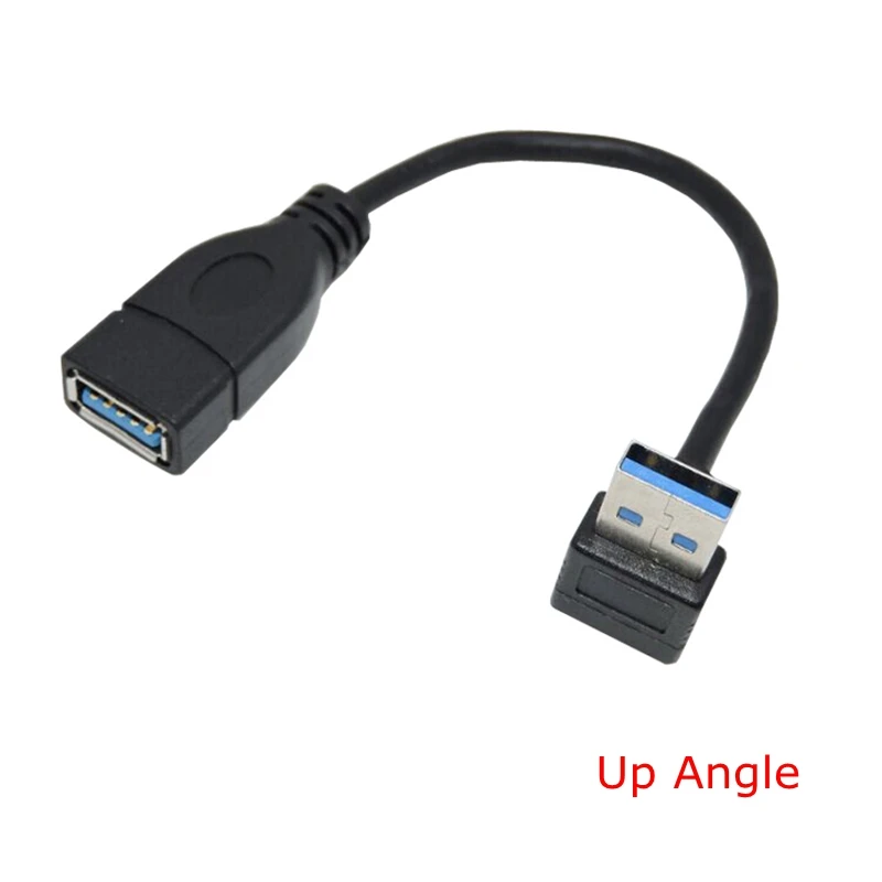 90 Degree Up & Down & Right & Left Elbow Super High Speed USB 3.0 Male To Female Cable Extension 15cm