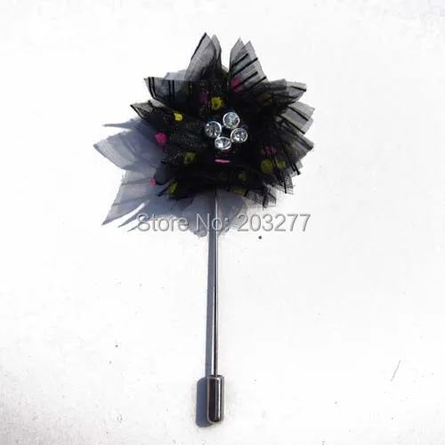 Free shipping!newest 24PCS/LOT  yarn fabric flowers suit flower lapel pin for men Stick  pins 8color for your choice