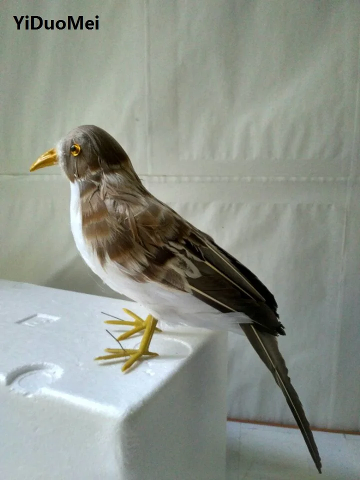 artificial bird model foam&feathers gray sparrow 30cm bird handicraft prop home garden decoration gift p2545