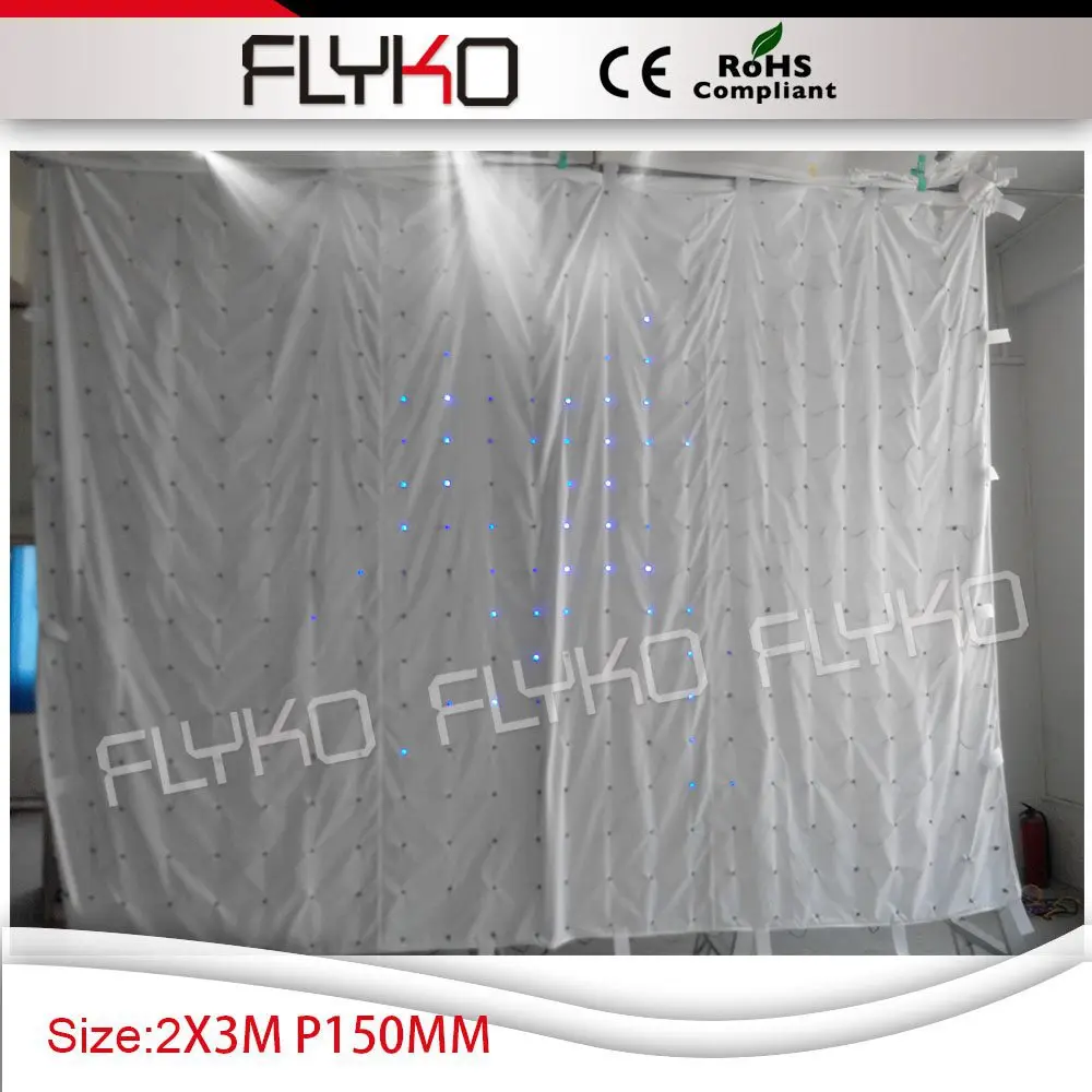 

Free Shipping P15 2X3M led curtain screen full color led display with computer and DMX controller