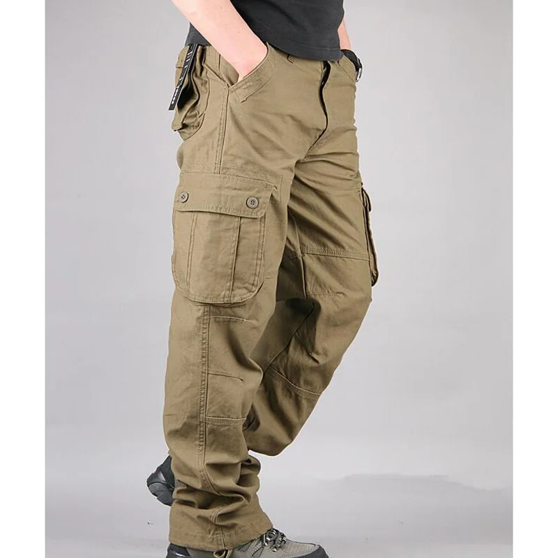 

Men's Cargo Pants Casual Mens Pant Multi Pocket Military Overall Men Outdoors Long Trousers 30-44 Plus size