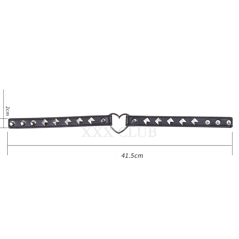 الياقات الجنسية تيري مع حلقة القلب الوثن الرقيق قلادة ألعاب مثيرة للنساء ، ألعاب عبودية الكبار للأزواج للزوجين #5