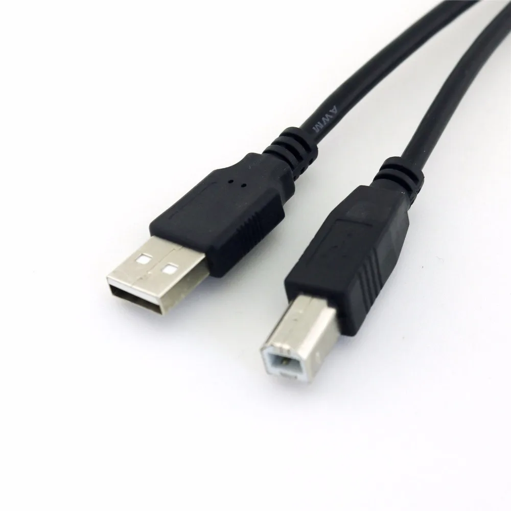Cabo adaptador usb 2.0 macho a para impressora, cabo adaptador usb 2.0 b macho de alta velocidade preto 30cm 1 peça