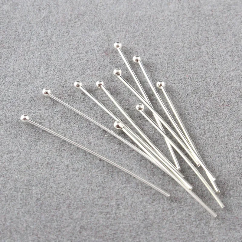 10 pcs 20/30/40mm 925 Sterling Silver Testa A Sfera Spilli Aghi Per Perline Orecchino Gioielli FAI DA TE accessori Per rendere I Risultati Ornamento