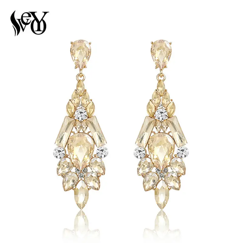 VEYO Crystal Drop Earrings For Woman Luxury Earring Elegant High Quality Brincos Pendientes