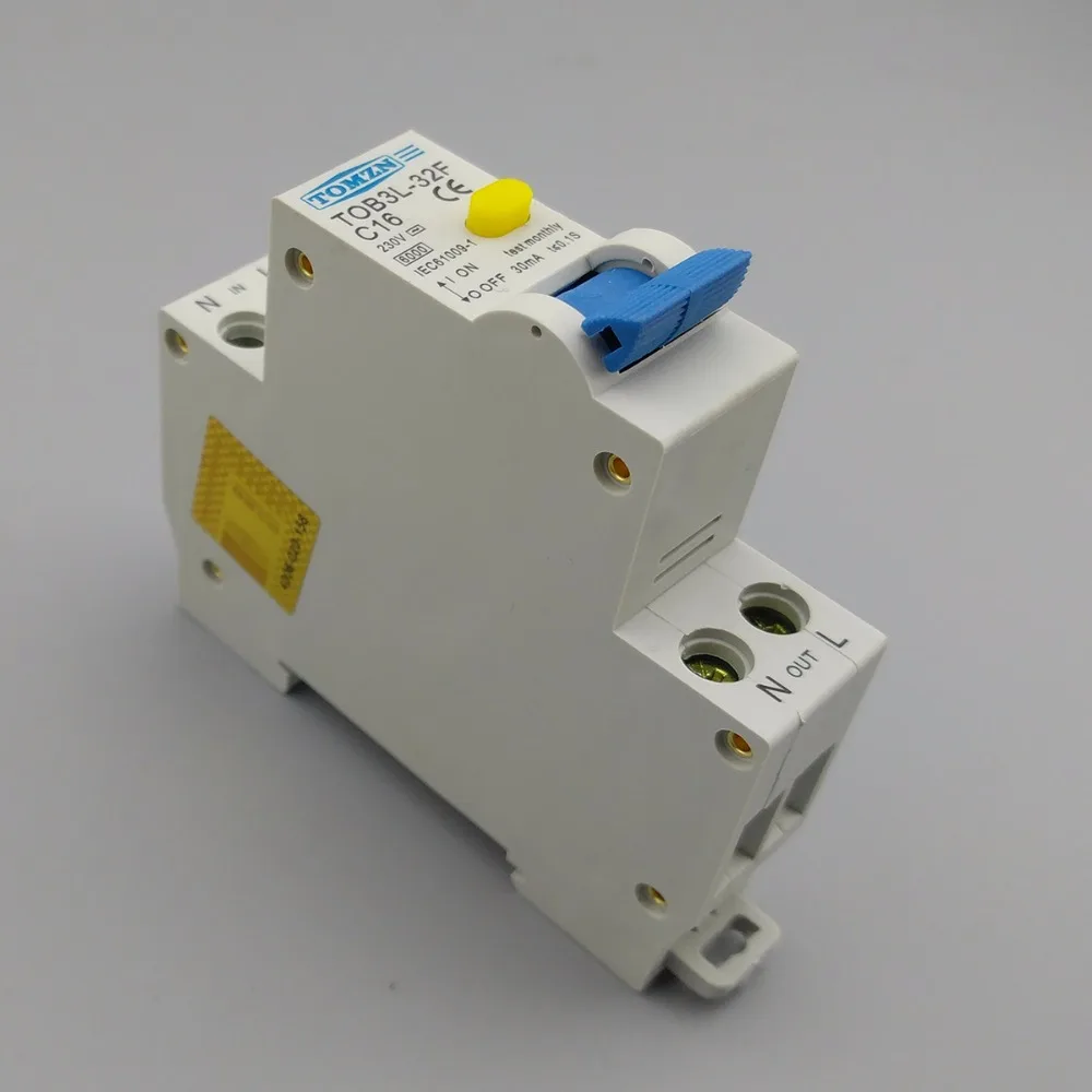 18MM RCBO 16A 1P+N 6KA Residual current differential automatic Circuit breaker with over current Leakage protection