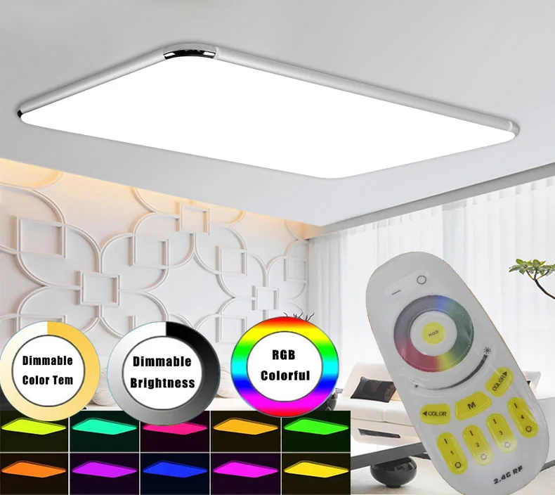 novas luzes de teto led lustres luz teto 24g rf controle remoto pode ser escurecido mudando a cor da lampada para sala estar quarto 01