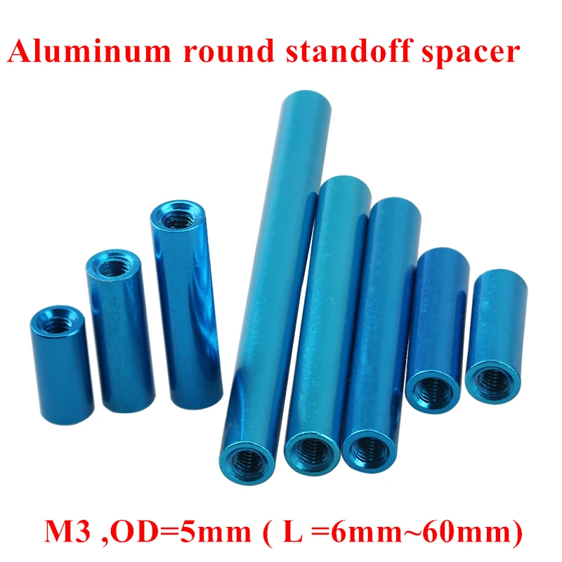 10pcs M3 Aluminum Post standoffs M3*6/8/10/12/15/20/25/30/35/37/40/50mm Aluminum round standoff spacer Spacing screws RC Model