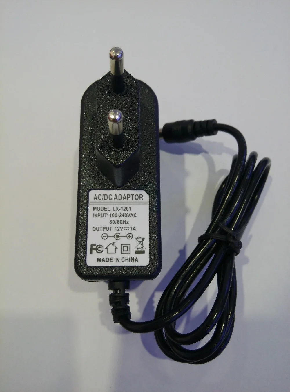 Adaptador de fuente de alimentación de tira LED, adaptador de corriente de 12V CC, 1A, 12V1A, LX1201, CA 100-240V, 1000mA, enchufe de la UE,