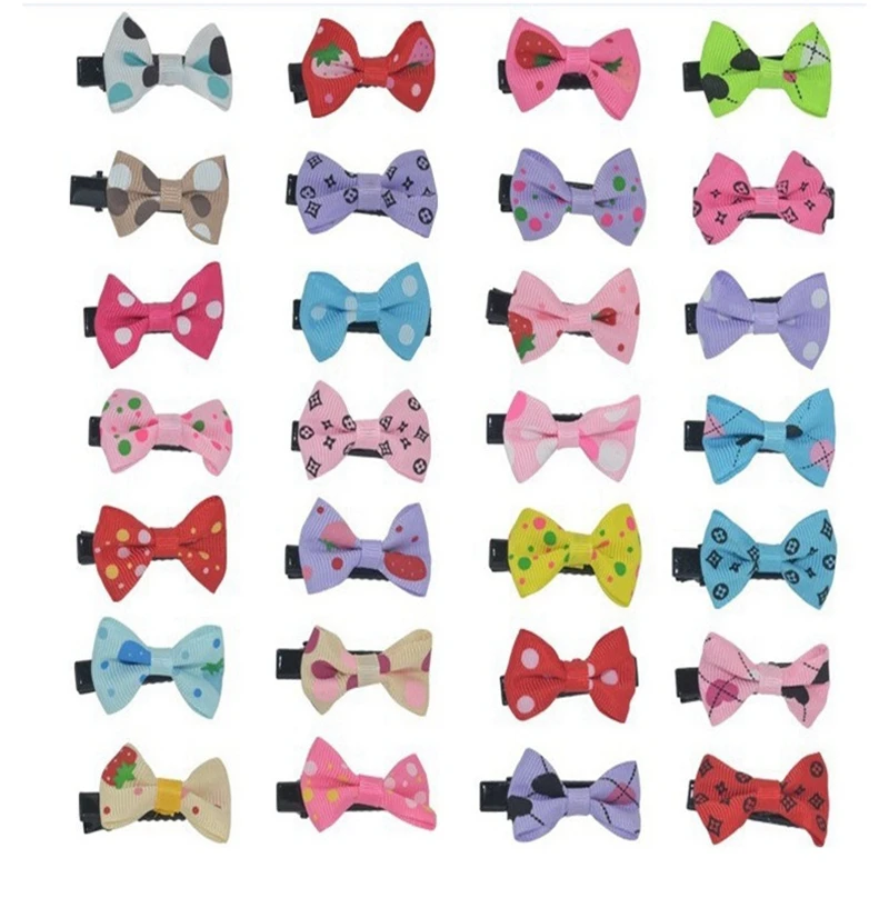 30pcs Pet Accessories Fresh and Delicate Pet Hairpin Colorful Small Bow Dog Hairpin