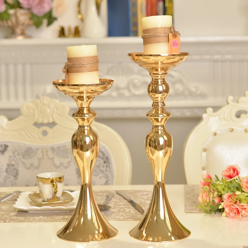 Europe Golden Candle Holders Modern Iron Art Candlestick Candelabra Metal Candle Holder Faroles Para Velas Wedding Decoration