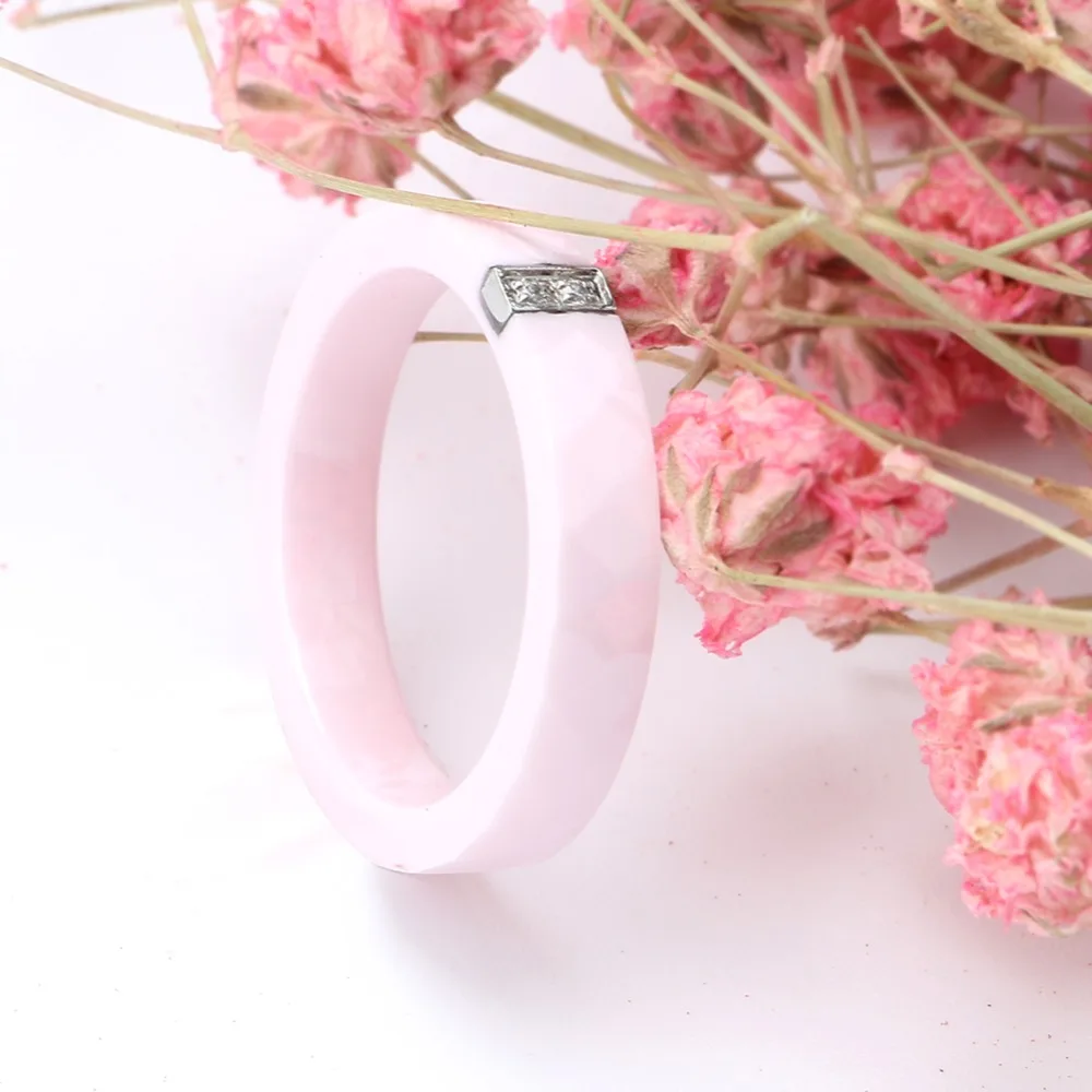 Simple Style Real Pink Ceramic Ring Real Ceramic Wedding Rings For Engagement Gift Smooth Hand Polishing Good Quality