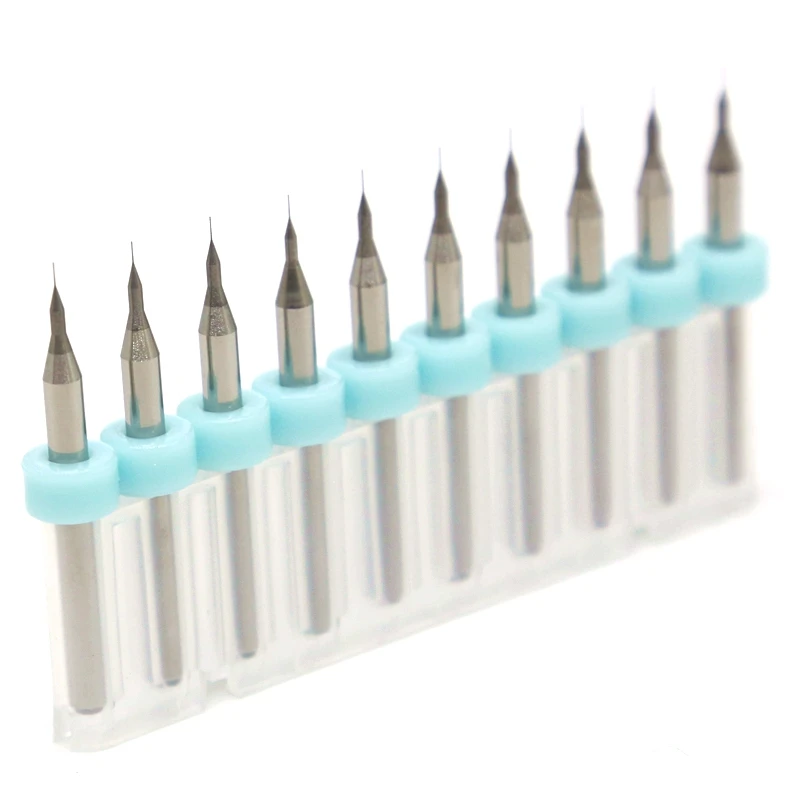 PCB drill set 0.1mm 0.15mm tungsten carbide CNC router metal drilling tools multifunctional wood twist drill 10PCS