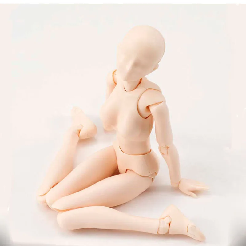 Movable Joint Action Figure Model Toy, Artista Art Painting, Figura Anime, SHF Sketch, Esboço Masculino e Feminino, Manequim Articulação, 14cm