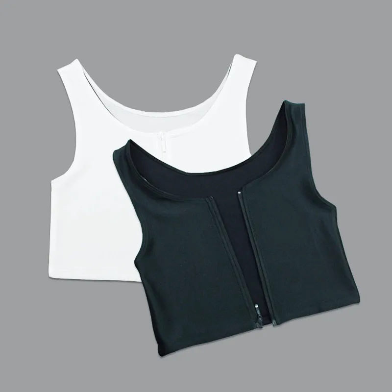 Zipper Short Corset Women Tank Tops Underwear Les Breathable Shaper Corset Strengthen Comfortable Plus Size Breast Binder Vest