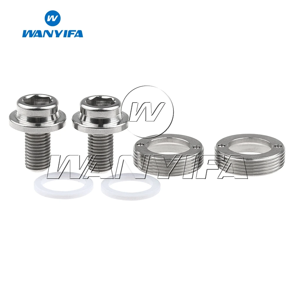 Wanyifa Titanium Bolt M8x15mm 1.0mm Pitch Square Hole Screw for Bicycle Chain Wheel Bottom Bracket Crank Fixed Screw 2 Sets