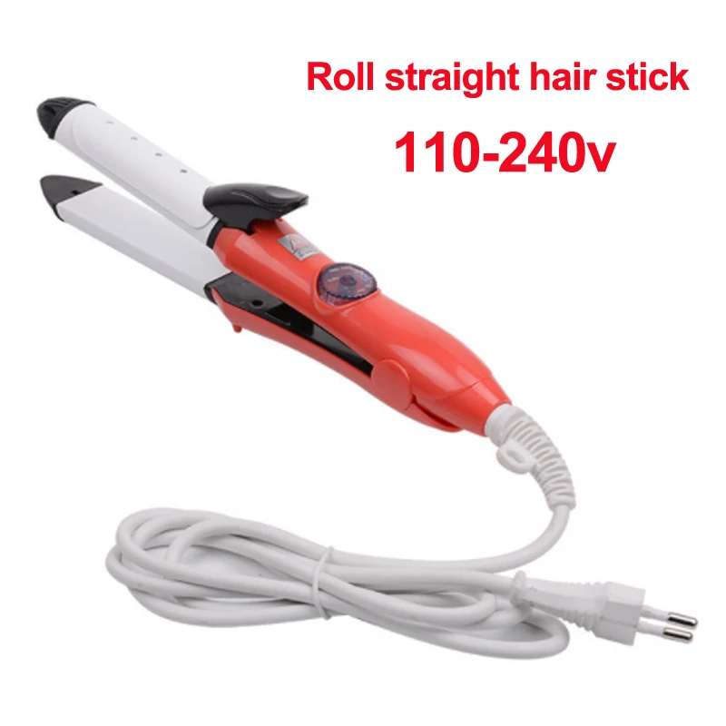 

Dual-use 2 In1 Curling Iron/Straight Hairdressing Roll straight hair stick Electric hair straightener 110-240v