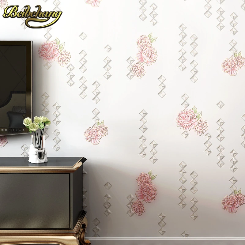 

beibehang Stereo relief flowers papel de parede 3D wallpaper for walls 3 d Wallpaper Roll For living room Wall paper covering