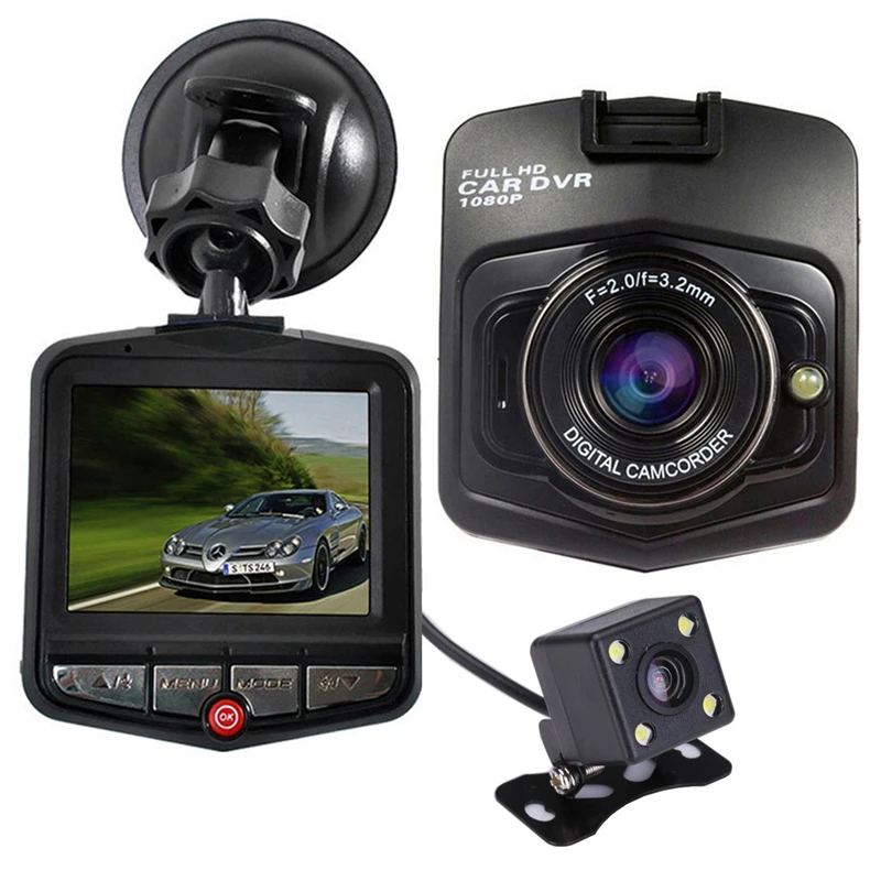 Car Camera GT300 Dual Lens Full HD 1080P Video A1s Car DVRs Registrator Night Vision 170 Degree Wide Angle Black Box Dashcam