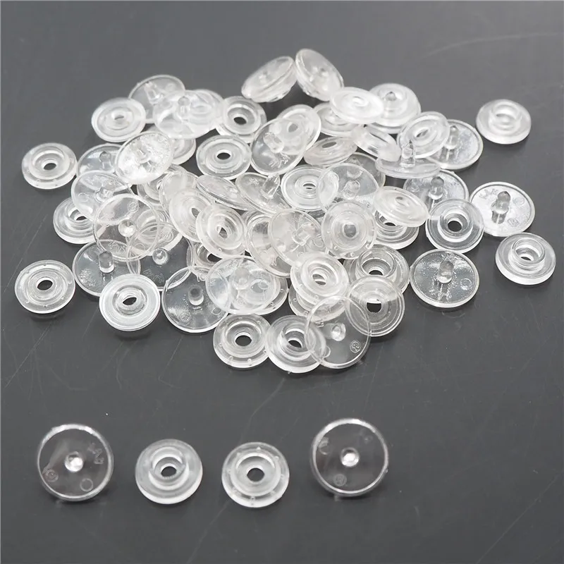 Chengkai 1000 sets Clear Transparent KAM T3 size 16 cap 10.7mm diameter Plastic Resin Snaps Buttons Diapper Nappy Fasteners