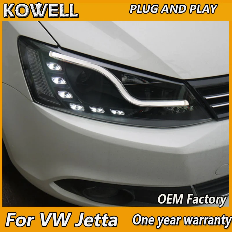 

KOWELL Car Styling or VW JETTA MK6 Headlights LED 2011-2017 Headlight ANGEL EYES DRL Bi-Xenon Lens HID Automobile Accessories