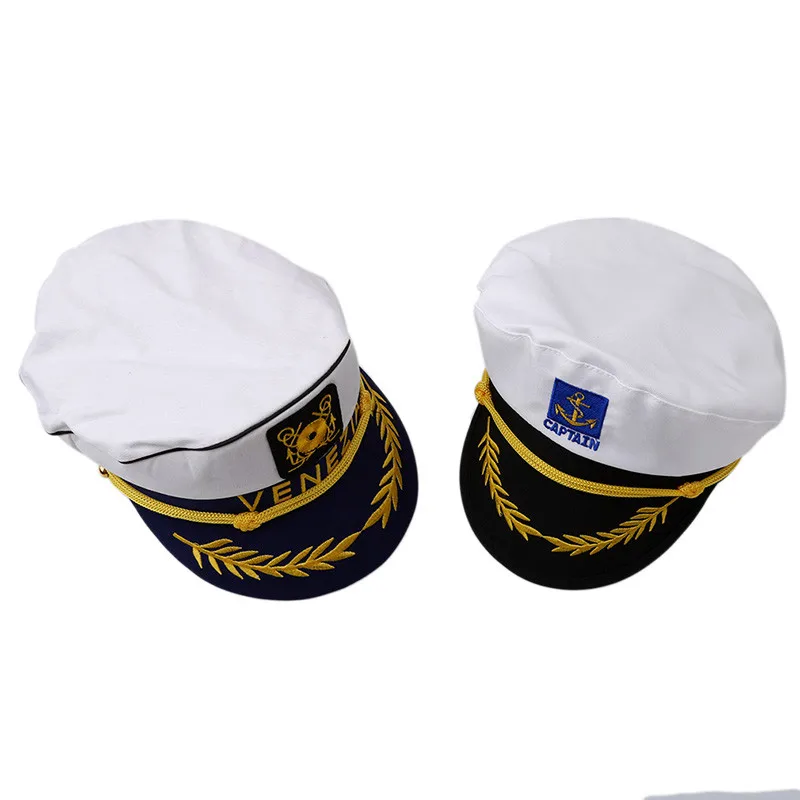 Decorative White Hat Adult Unisex Event Party Fancy Dress Supplies Skipper Sailors Navy Captain Military Cap