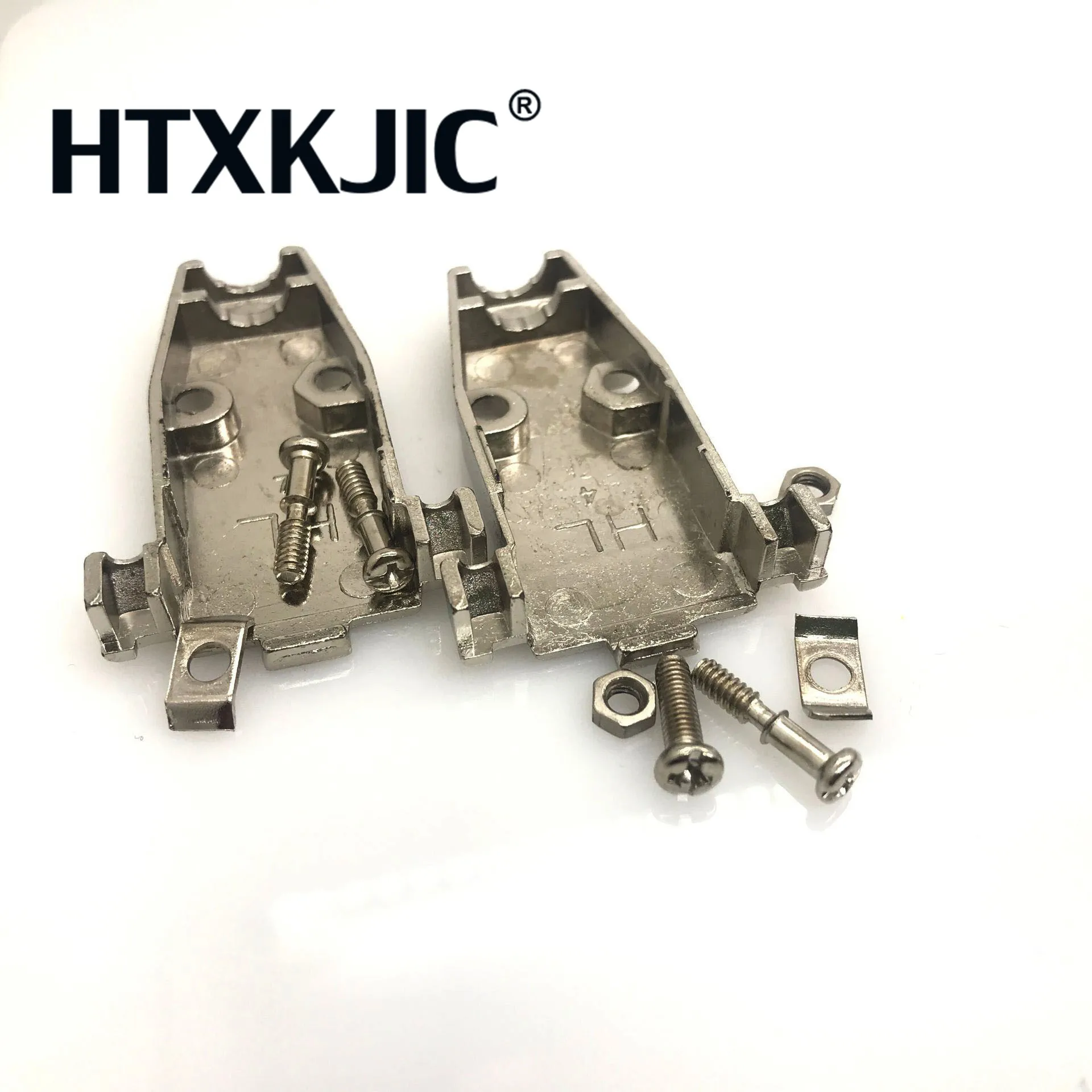 2pcsDB9 Metal connector adapter RS232 serial D Sub plug COM gold plated brass contactor 9 pin hole 2 row port socket female Male