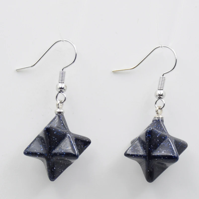 ใหม่ Light สีเหลืองทองสีชมพูควอตซ์สีฟ้าสีเทาแมวตาหิน Rhombus ต่างหูหญิงเครื่องประดับหินธรรมชาติ Dangle ต่างหู