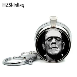 2017 New Trendy Traditional Frankenstein and His Bride Key Chains Handmade Glass Dome Bride of Frankenstein Keyring Wholesale