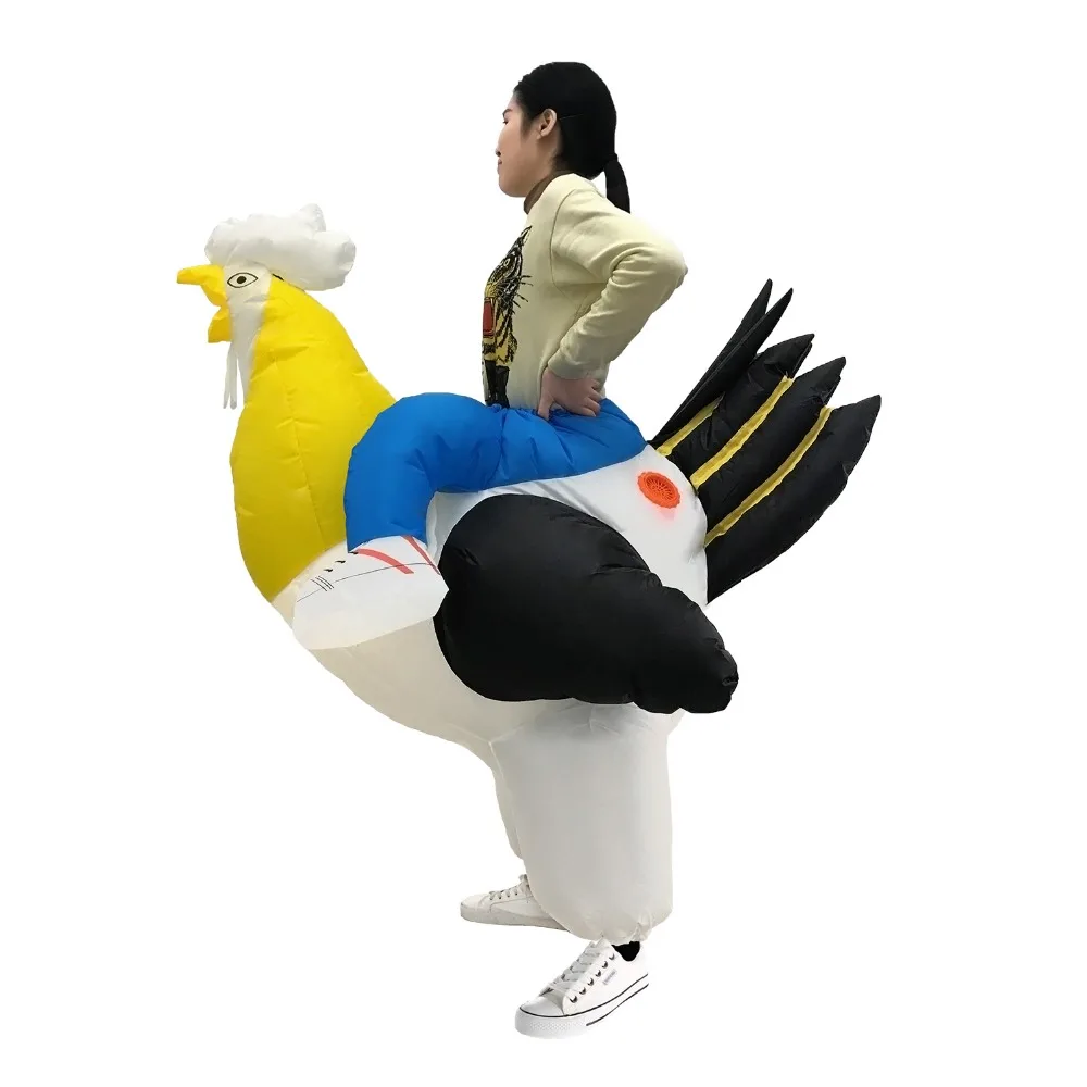 JYZCOS Inflatable Rooster เครื่องแต่งกายฮาโลวีนเครื่องแต่งกายสำหรับเด็กผู้ใหญ่สาว Chick Cock คอสเพลย์ Hen Stag Night Party Carnival เครื่องแต่งกาย