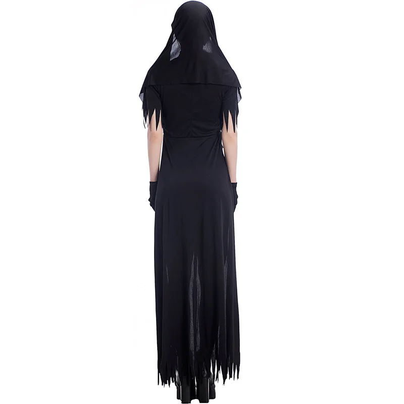 Womens Dreadful Nun Costume Adult The Scarist Ghoulish Witch Uniform Halloween Party Cosplay Vampire Witch Fancy Dresses