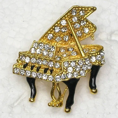 60pcs/lot Mixed Color (Can Notes Color) Wholesale Gift Brooch Crystal Rhinestone Piano Pin brooches C102106