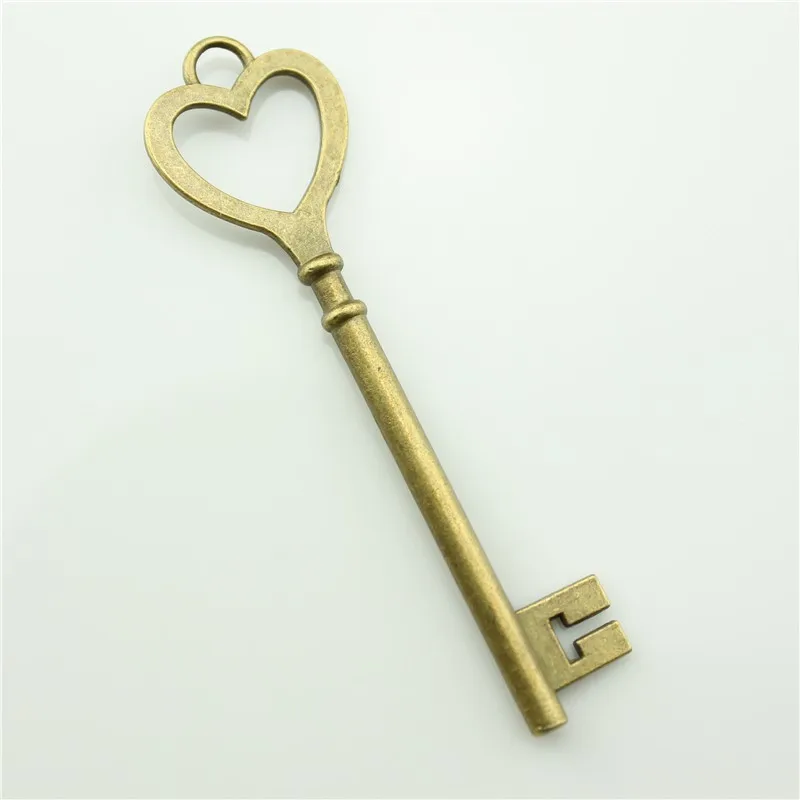 

10pcs/lot 82mm ancient bronze Big Heart Key charm Pendants DIY jewelry for bracelet necklace earring