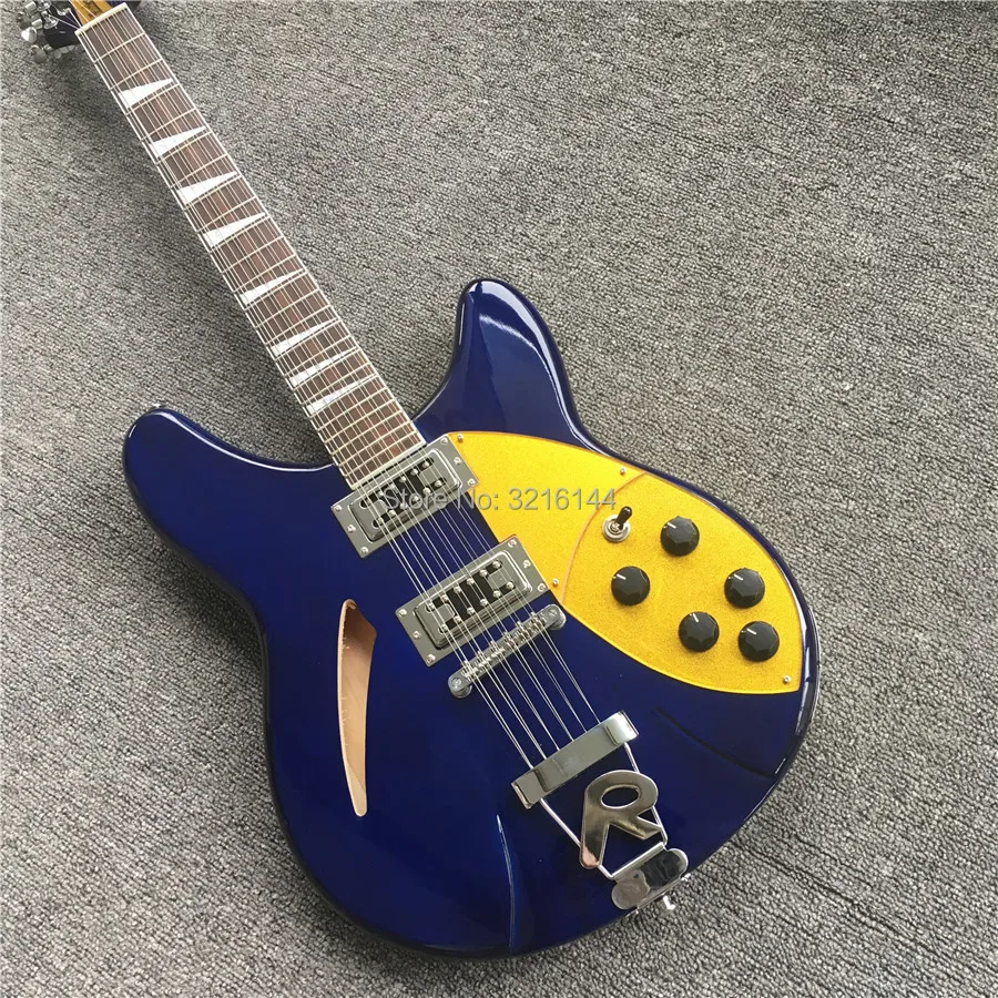 12 string gitarre, gitarre, blau golden shield, fabrik großhandel und einzelhandel Die echt bild, RICK elektrische gitarre