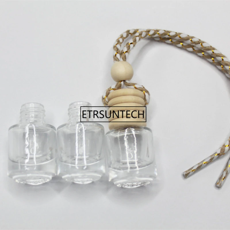 Empty Glass Bottle For Car Perfume Essential Oils Hanging Pendant Ornament Car-styling Accessories F1892