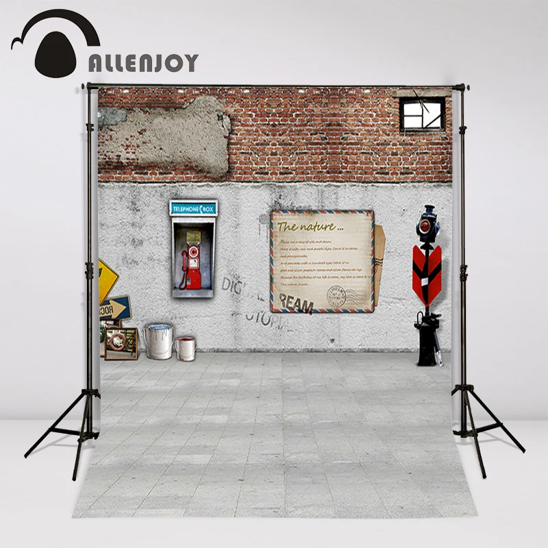 Allenjoy background for photos Street-side camera brick wall envelopes children's photographic camera backdrop vinyl