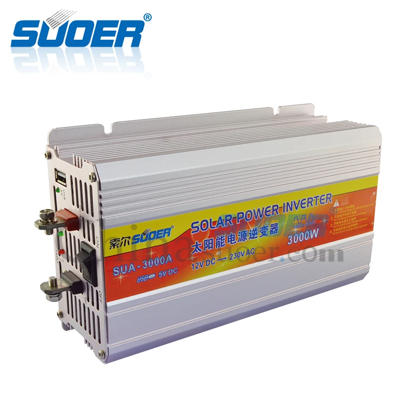 Suoer Solar Power Inverter 12V 220V 3000W Modified Sine Wave Off Grid Inverter(SUA-3000A)