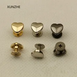 XUNZHE 20 pz nuovo rivetto a forma di cuore in pelle vite borsa da cintura decorazione rivetto accessori hardware in pelle secchio chiodo