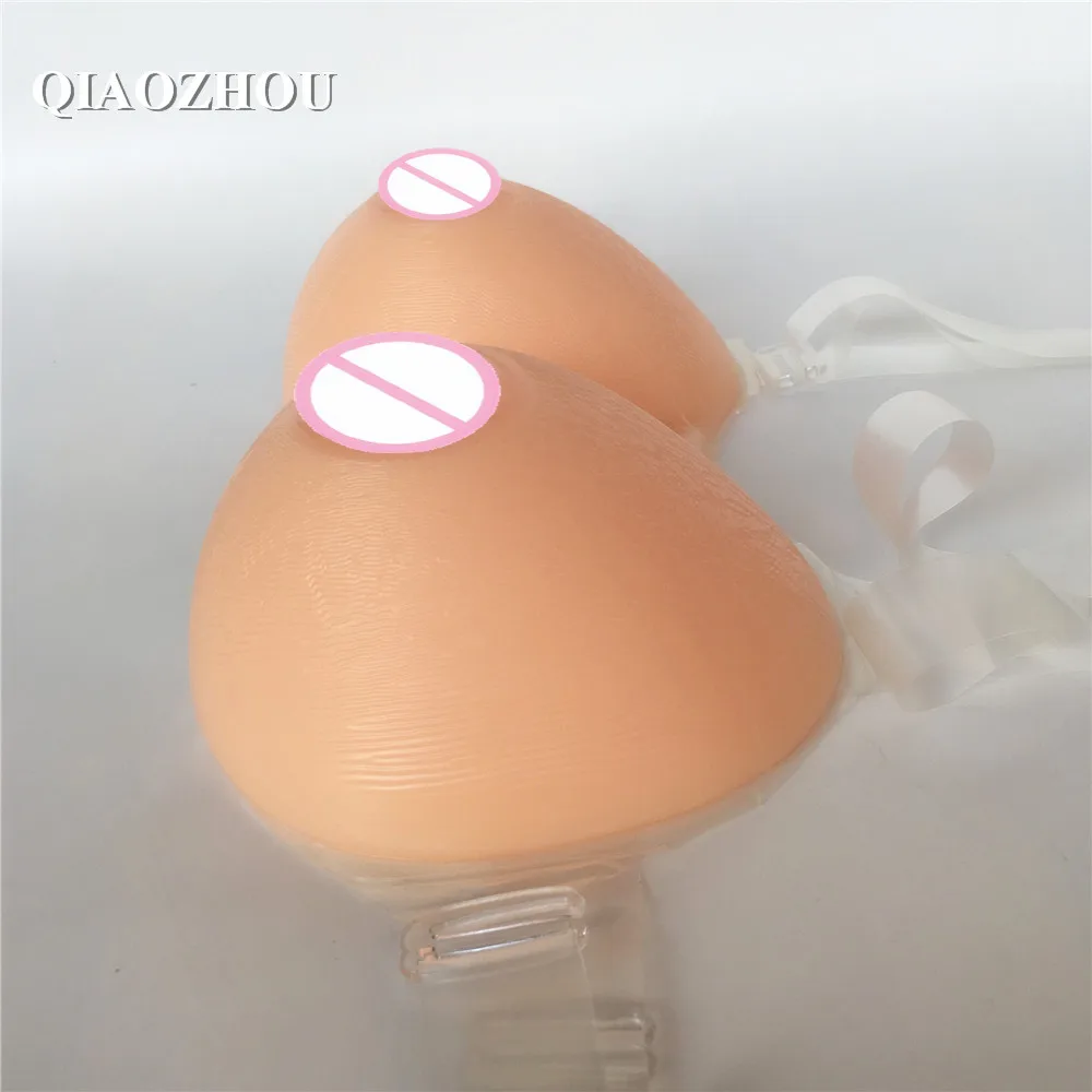 

C cup 800g/pair artificial silicon breasts with straps wearable realistic boobs sexy cleavage nude skin tone