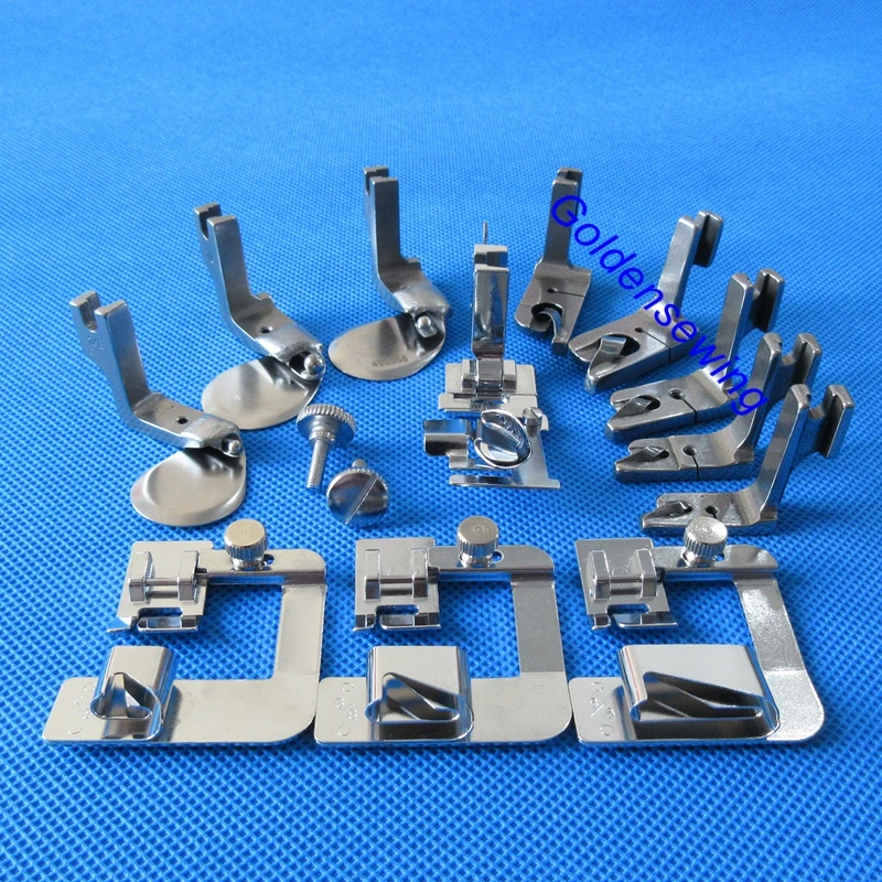 12 sets for Juki TL-98E,TL98Q 98QE Pfaff 1222,1222E,1229 adjustable bias tape binder,Roller,scroll hemmer foot