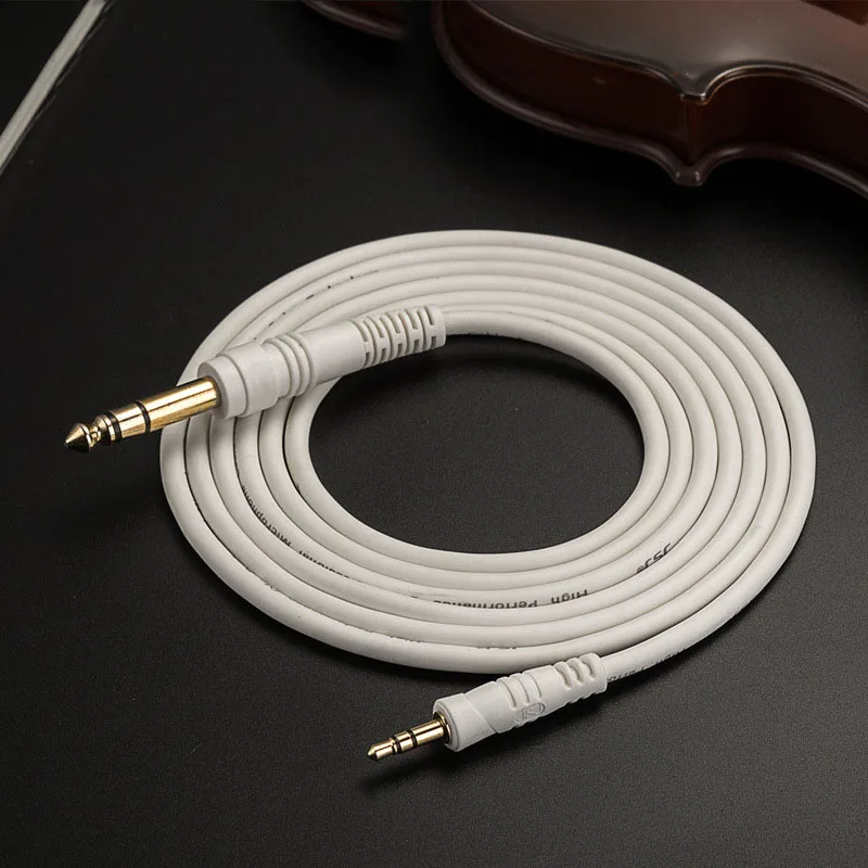 Aux 3.5mm to 6.35mm TRS TS Adapter Plug Stereo Audio Converter for Phones Computers Speakers Mixing Console