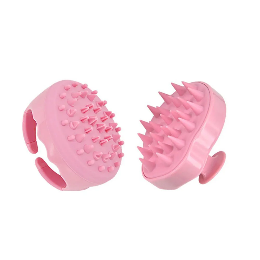 2Pcs Hair Scalp Massager Scalp Massaging Shampoo Brush with Soft Silicon Brush Head Tourmaline Contained for Hair Cleaning