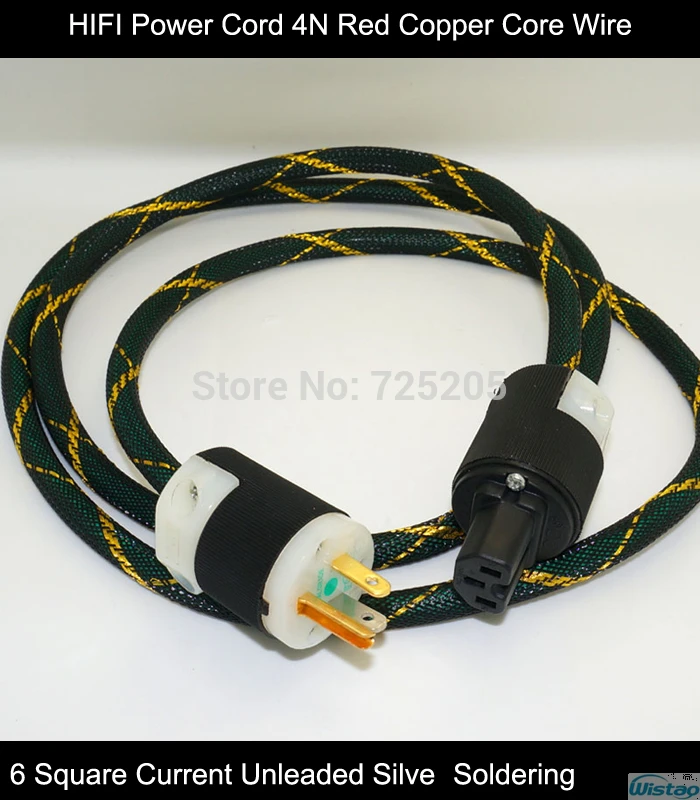 

HIFI Power Cord 4N Red Copper Core Wire 6 Square Current Unleaded Silver Soldering 1.5m