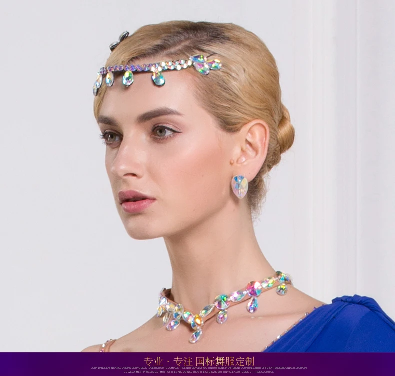 Lady New Modern Dance Headgear Girls National Standard Headpiece Latin Match Diamond Accessory Dancing Rhinestone Headwear B6591