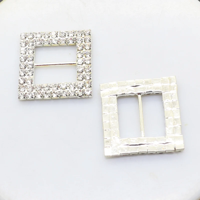 ZMASEY 30MM Square Buckles 10Pcs/Lot Crystal Buckle Diamond for DIY Weddding Handwork Card  Ribbon Accessories Decoration