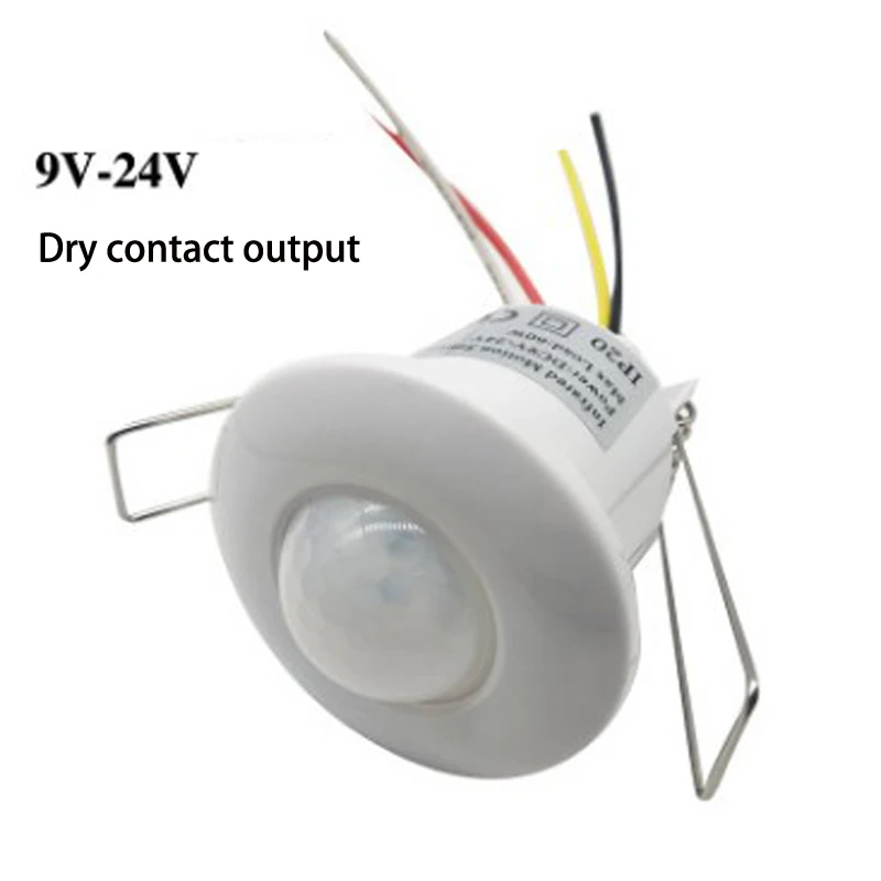 Hot sale Electric UnitDC 9V-24V 360 Degree Mini Recessed PIR Ceiling Occupancy Motion Sensor Detector Switch  Dry contact output