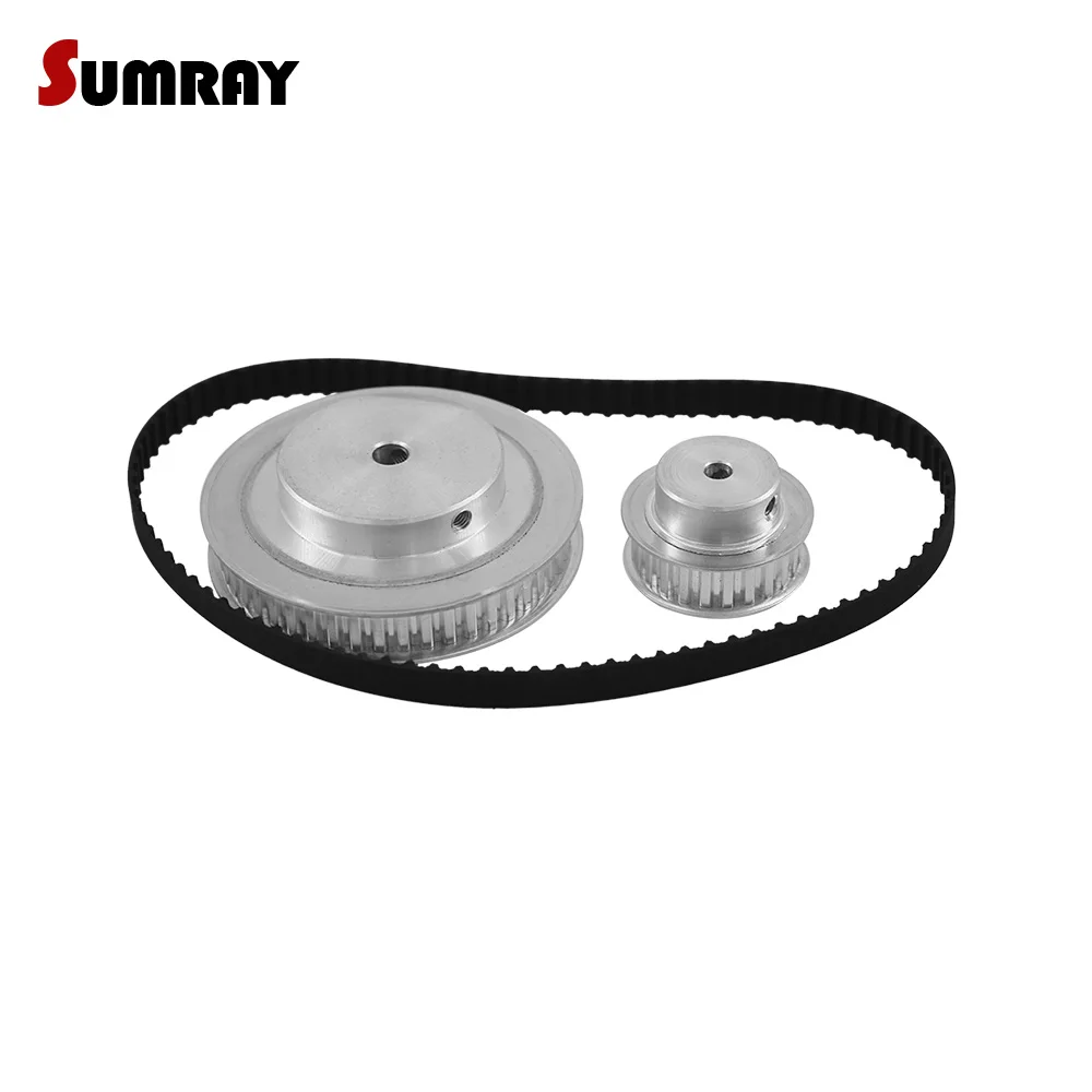 XL 25T 50T Tooth Belt Pulley Set Reduction 1:2 100mm Center Distance Gear Pulley Kit 156XL Rubber Belt for 3D Printer