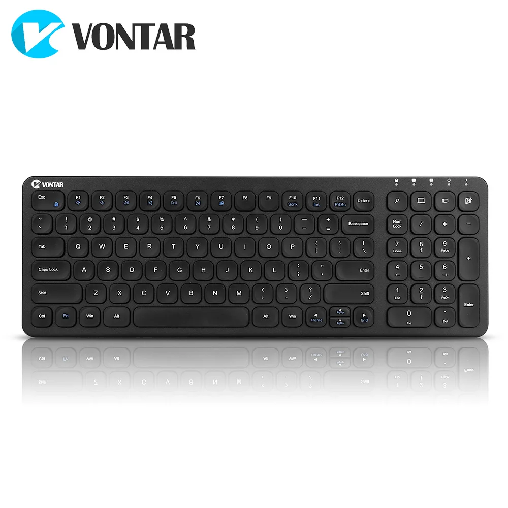 Vontar-teclado multimídia sem fio k02, tv box, android, 2.4g, teclado sem fio, laptop, pc